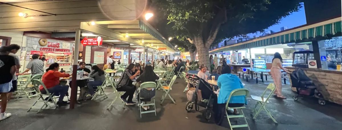 Outdoor dining at the Original Farmers Market